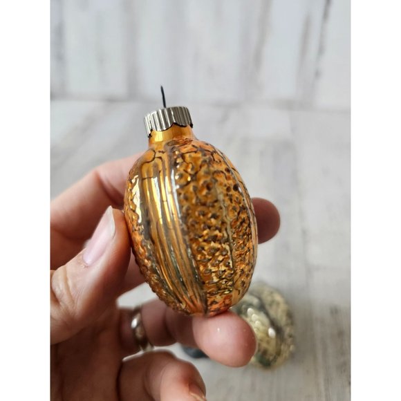 Vintage radko shiny Brite spiral acorn glass ornament set Xmas tree - Picture 3 of 12